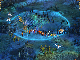 Воины содружества эльфов в битве против колдунов нежити.